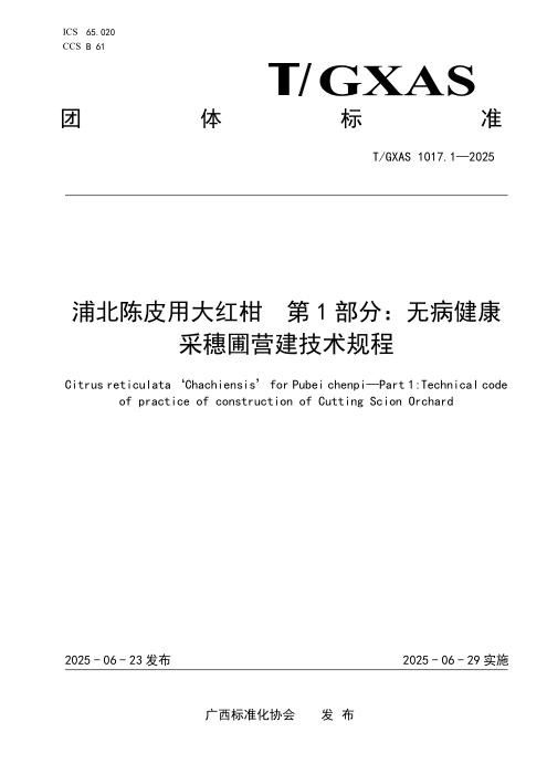 T/GXAS 1017.1-2025 浦北陈皮用大红柑 第1部分：无病健康
