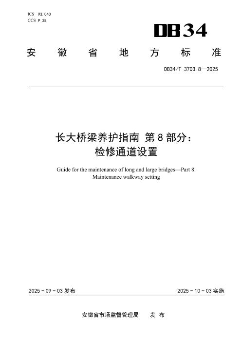DB34/T 3703.8-2025 长大桥梁养护指南 第8部分：检修通道设置