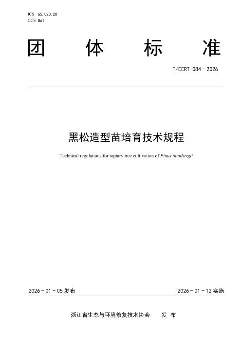 T/EERT 084-2026 黑松造型苗培育技术规程
