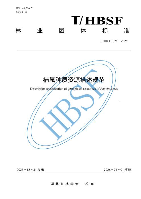 T/HBSF 021-2025 楠属种质资源描述规范