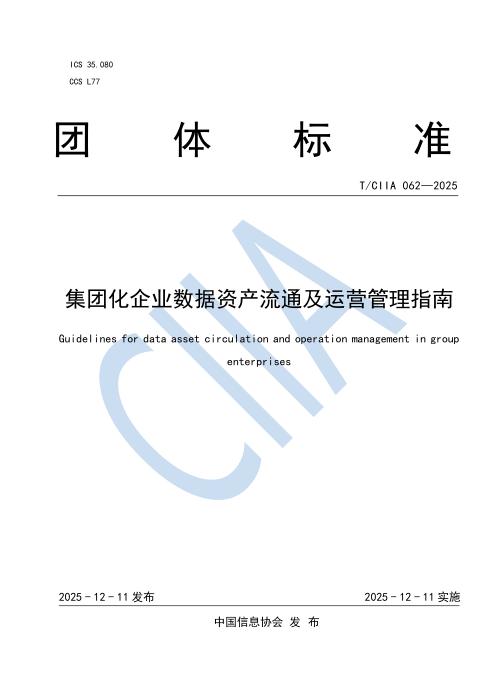 T/CIIA 062-2025 集团化企业数据资产流通及运营管理指南