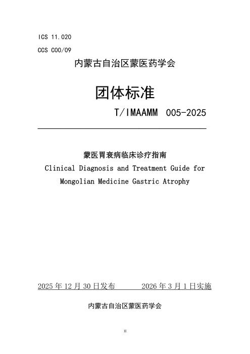 T/IMAAMM 005-2025 蒙医胃衰病临床诊疗指南