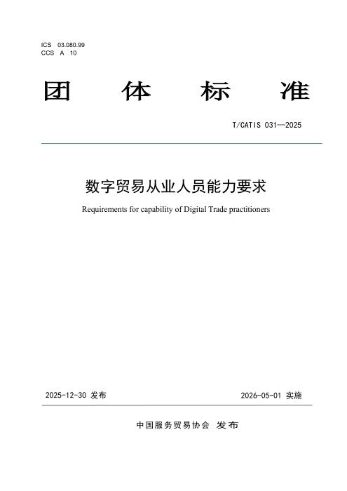 T/CATIS 031-2025 数字贸易从业人员能力要求