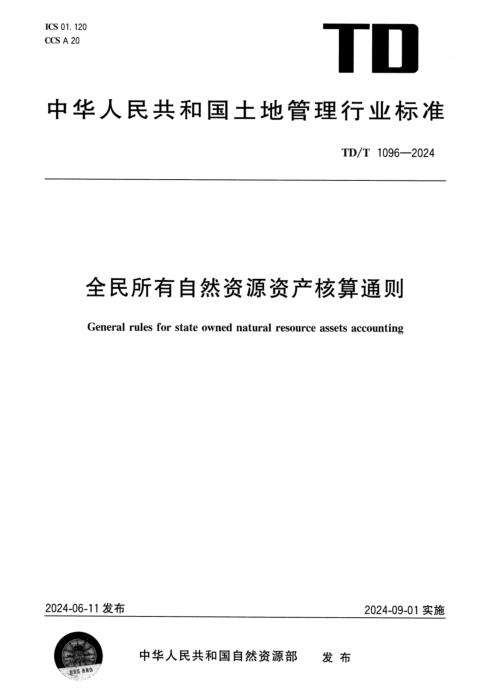 TD/T 1096-2024 全民所有自然资源资产核算通则